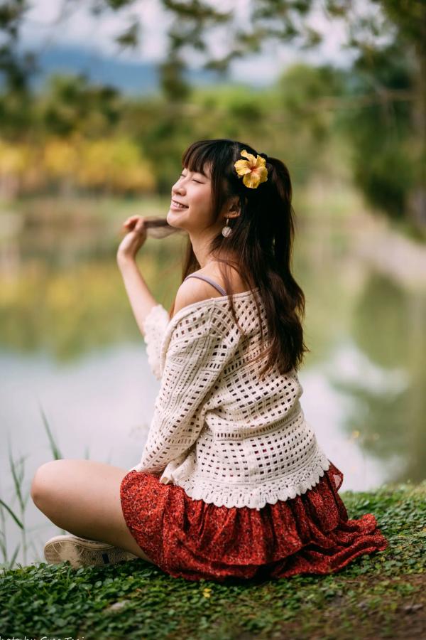    若颖 - 云山水清新治愈风森林花园外拍人像写真 [93P]第43张图片