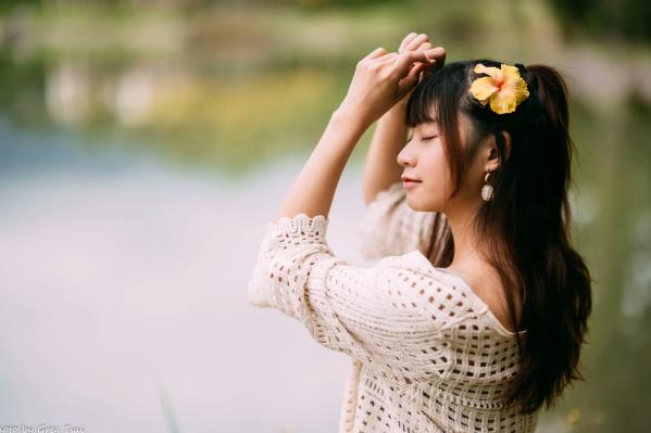    若颖 - 云山水清新治愈风森林花园外拍人像写真 [93P]第44张图片