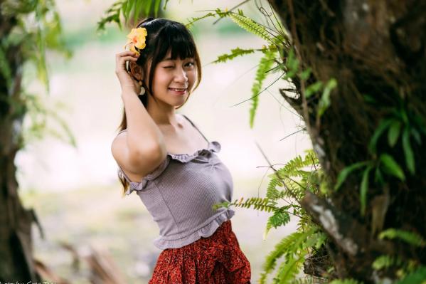    若颖 - 云山水清新治愈风森林花园外拍人像写真 [93P]第61张图片