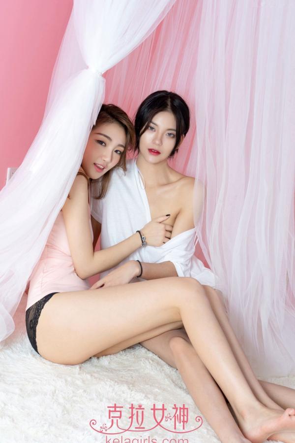    KelaGirls克拉女神-舒彤、羽西《花开并蒂》闺蜜私房写真，蕾丝诱惑亲密互动大尺度美图第3张图片