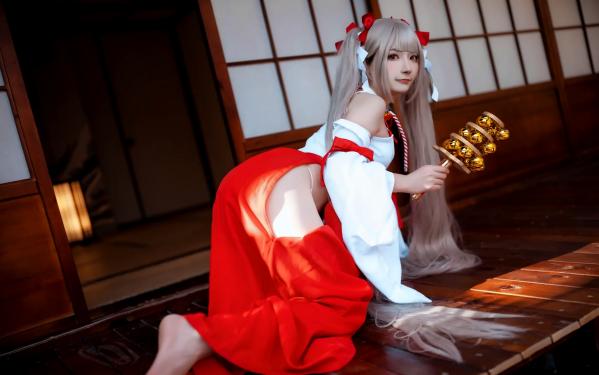    是三不是世w - 碧蓝航线可畏巫女COS，清纯少女和风祭典礼服私房照，极品角色扮演21P第19张图片
