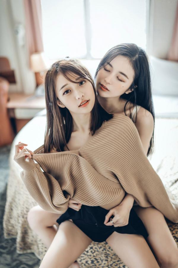    JVID辰辰&妍妍：我的大小女友，情人节酒店私房写真，超透薄纱性感诱惑第12张图片