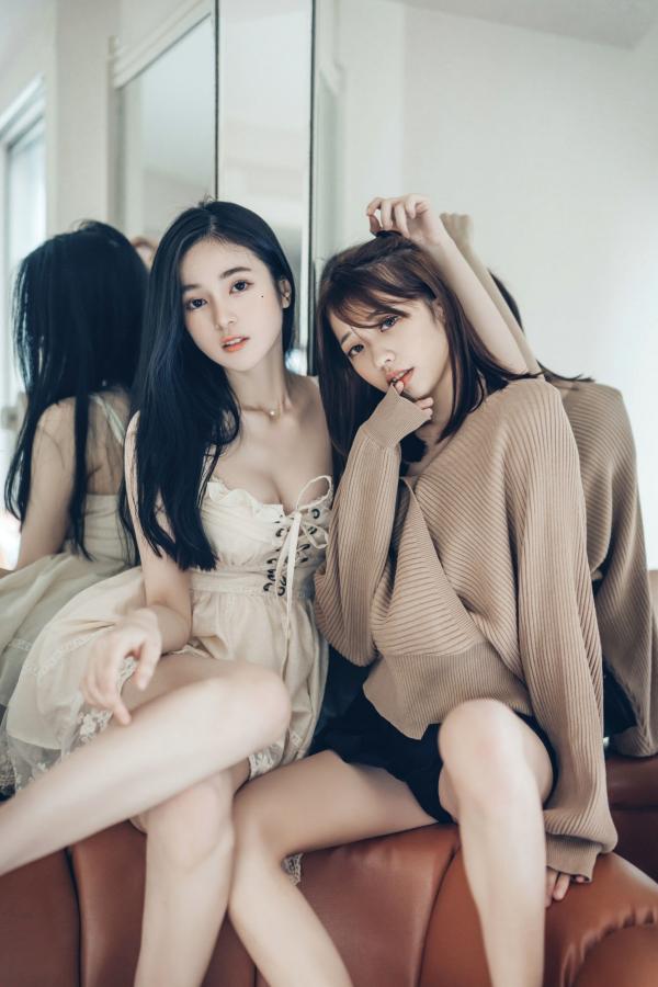    JVID辰辰&妍妍：我的大小女友，情人节酒店私房写真，超透薄纱性感诱惑第21张图片