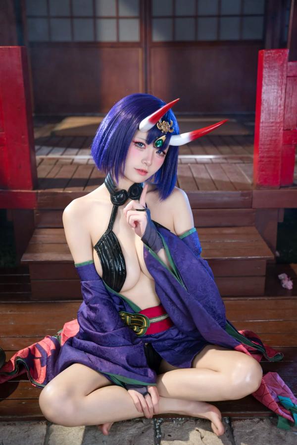    九柒喵 - 酒吞童子 原皮：极致还原COS，诱惑和风私房，绝美妖艳鬼王第1张图片