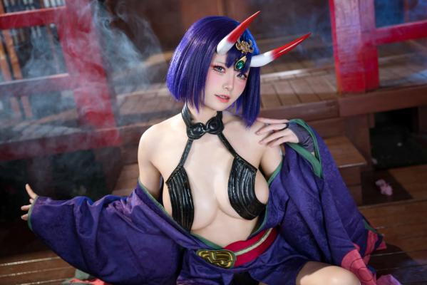    九柒喵 - 酒吞童子 原皮：极致还原COS，诱惑和风私房，绝美妖艳鬼王第4张图片