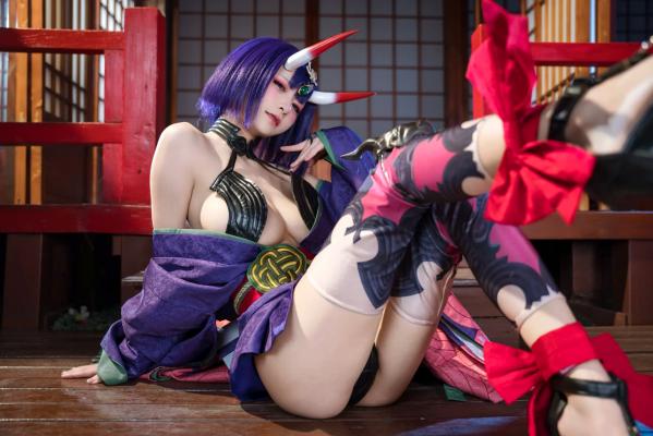    九柒喵 - 酒吞童子 原皮：极致还原COS，诱惑和风私房，绝美妖艳鬼王第9张图片