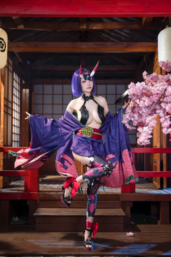    九柒喵 - 酒吞童子 原皮：极致还原COS，诱惑和风私房，绝美妖艳鬼王第11张图片