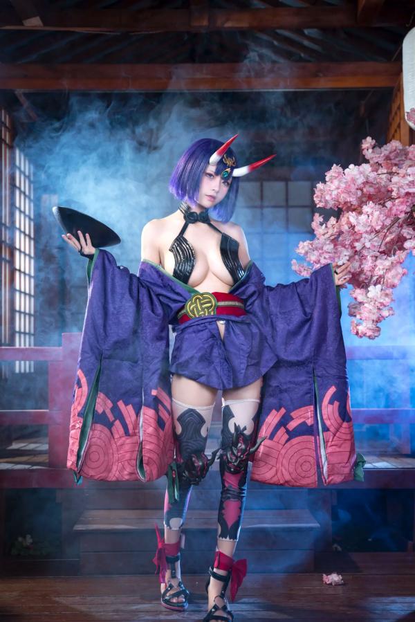    九柒喵 - 酒吞童子 原皮：极致还原COS，诱惑和风私房，绝美妖艳鬼王第15张图片