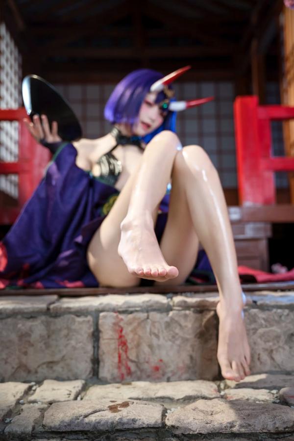    九柒喵 - 酒吞童子 原皮：极致还原COS，诱惑和风私房，绝美妖艳鬼王第19张图片