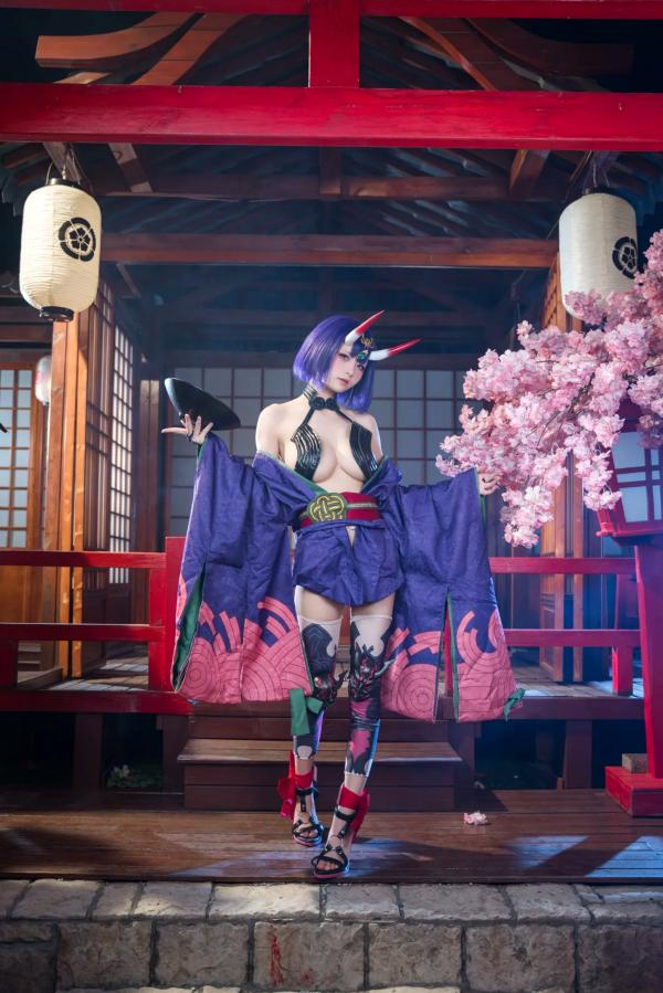    九柒喵 - 酒吞童子 原皮：极致还原COS，诱惑和风私房，绝美妖艳鬼王第23张图片