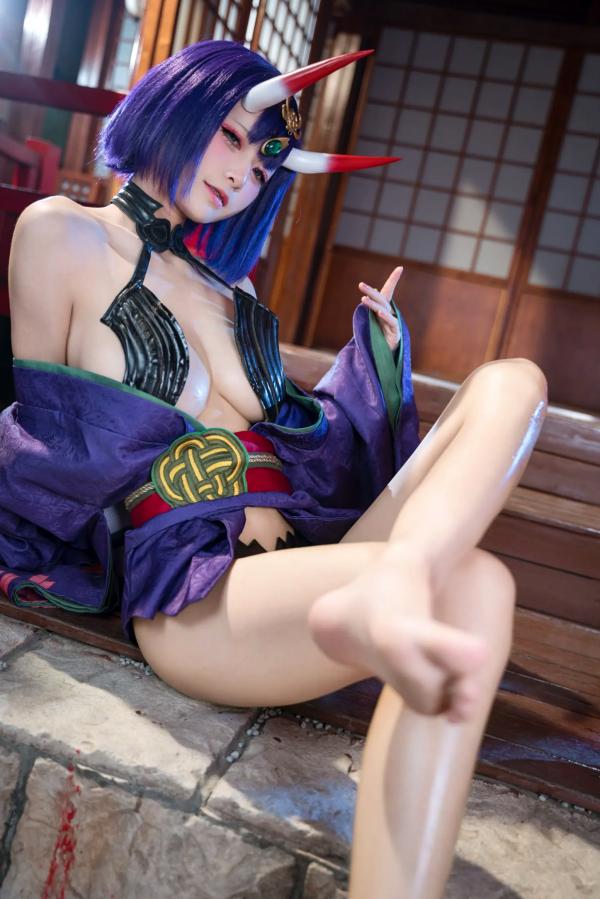    九柒喵 - 酒吞童子 原皮：极致还原COS，诱惑和风私房，绝美妖艳鬼王第25张图片