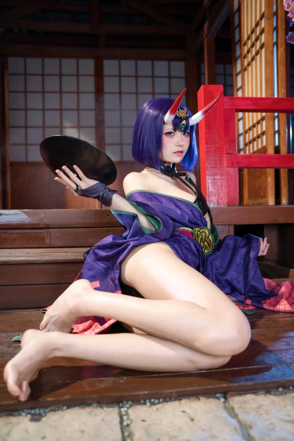   九柒喵 - 酒吞童子 原皮：极致还原COS，诱惑和风私房，绝美妖艳鬼王第30张图片