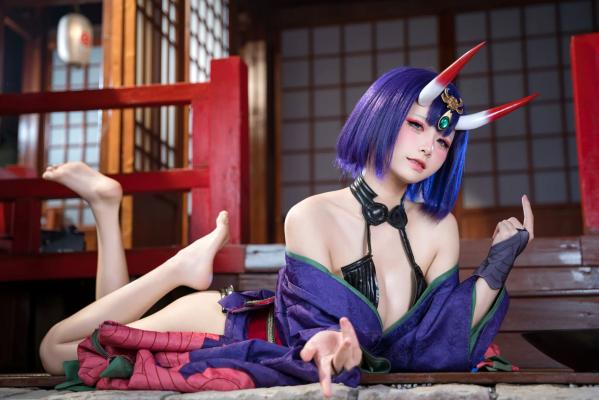    九柒喵 - 酒吞童子 原皮：极致还原COS，诱惑和风私房，绝美妖艳鬼王第31张图片
