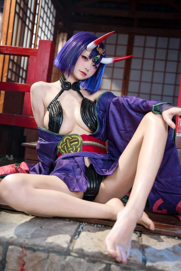    九柒喵 - 酒吞童子 原皮：极致还原COS，诱惑和风私房，绝美妖艳鬼王第33张图片