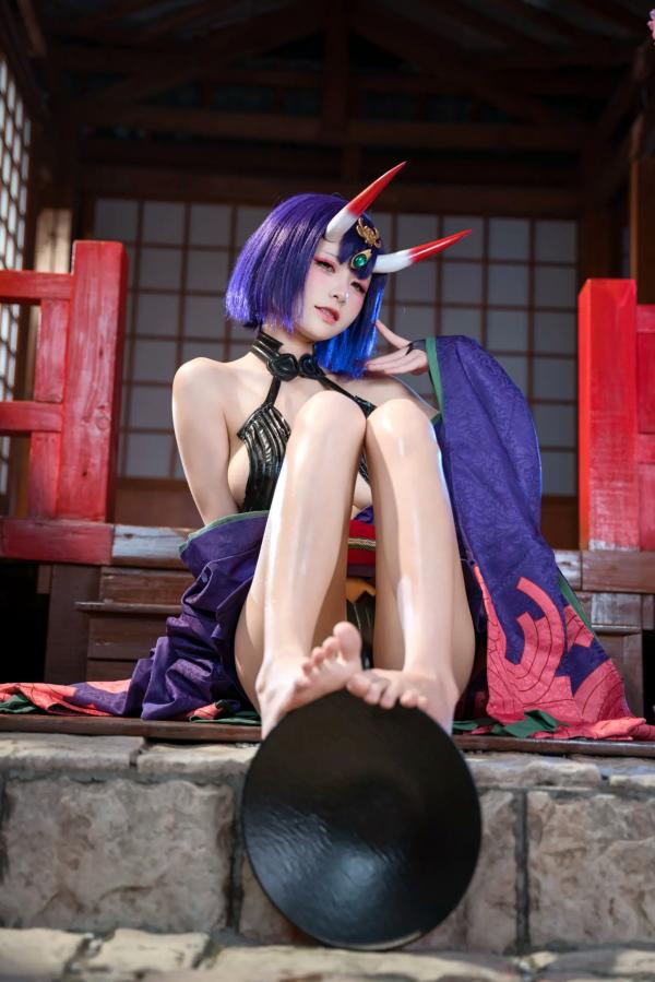    九柒喵 - 酒吞童子 原皮：极致还原COS，诱惑和风私房，绝美妖艳鬼王第34张图片