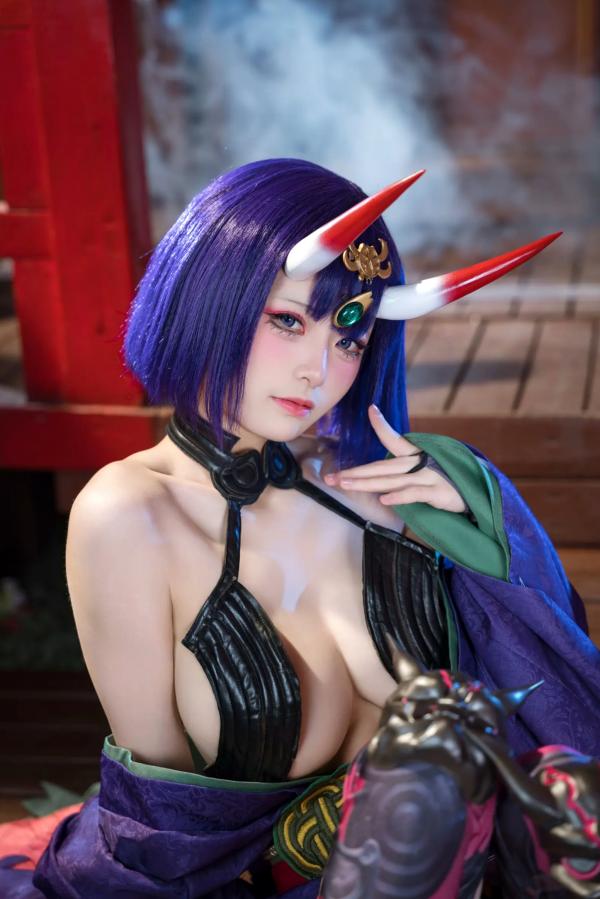    九柒喵 - 酒吞童子 原皮：极致还原COS，诱惑和风私房，绝美妖艳鬼王第38张图片