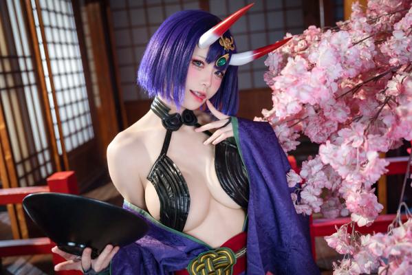    九柒喵 - 酒吞童子 原皮：极致还原COS，诱惑和风私房，绝美妖艳鬼王第42张图片
