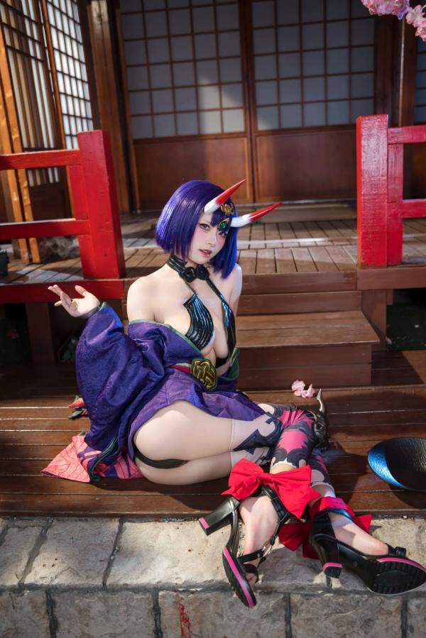    九柒喵 - 酒吞童子 原皮：极致还原COS，诱惑和风私房，绝美妖艳鬼王第43张图片