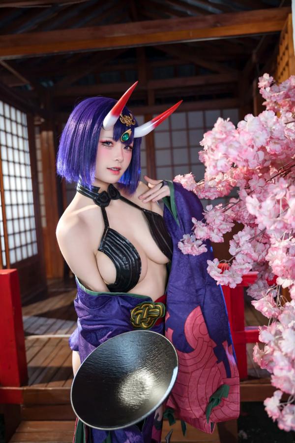    九柒喵 - 酒吞童子 原皮：极致还原COS，诱惑和风私房，绝美妖艳鬼王第51张图片