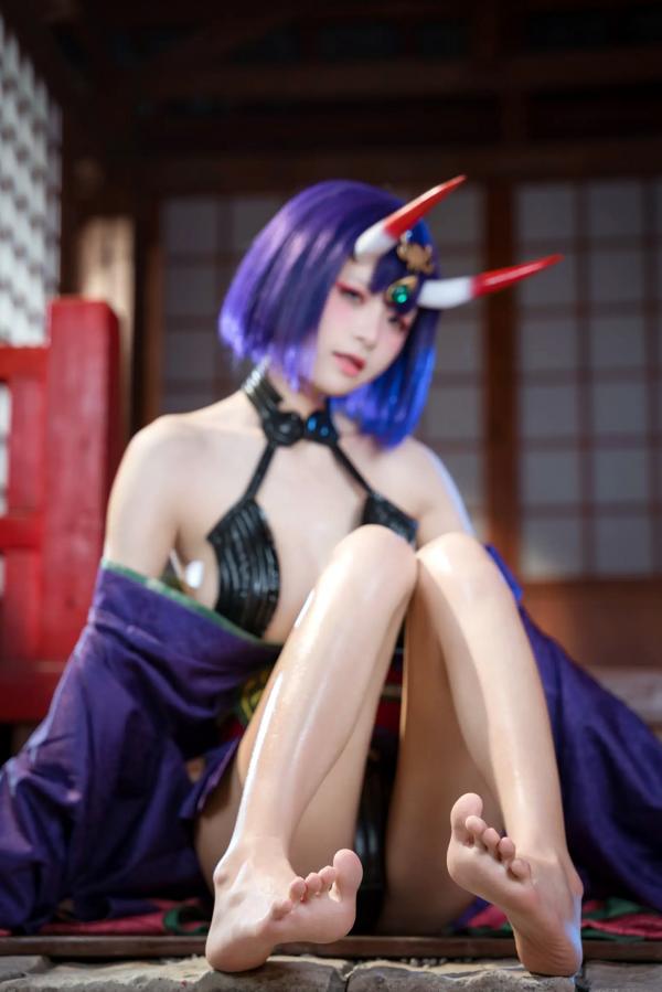    九柒喵 - 酒吞童子 原皮：极致还原COS，诱惑和风私房，绝美妖艳鬼王第55张图片
