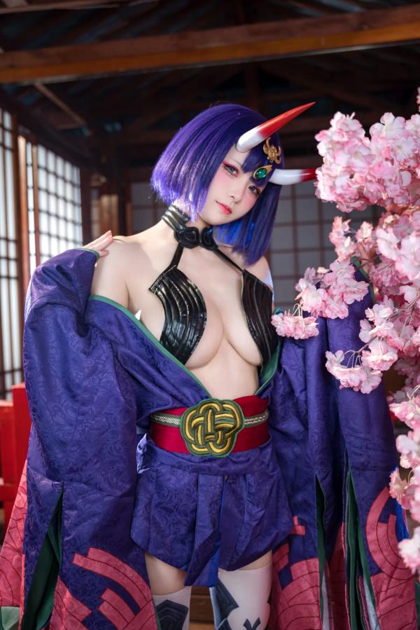    九柒喵 - 酒吞童子 原皮：极致还原COS，诱惑和风私房，绝美妖艳鬼王第57张图片