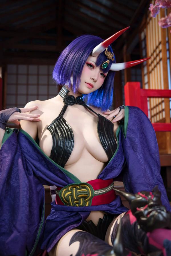    九柒喵 - 酒吞童子 原皮：极致还原COS，诱惑和风私房，绝美妖艳鬼王第58张图片