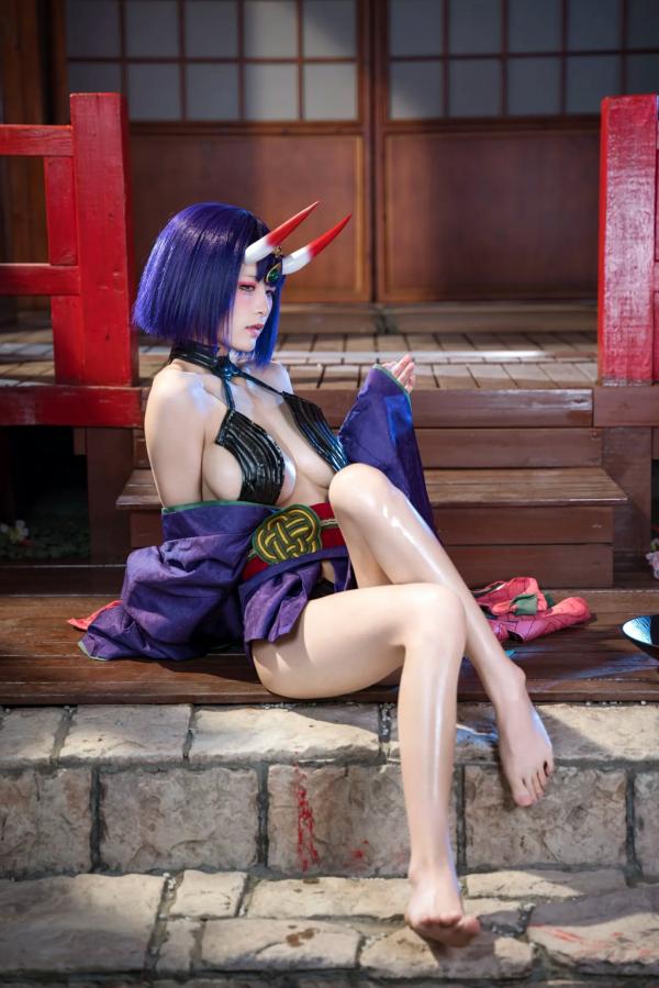    九柒喵 - 酒吞童子 原皮：极致还原COS，诱惑和风私房，绝美妖艳鬼王第60张图片