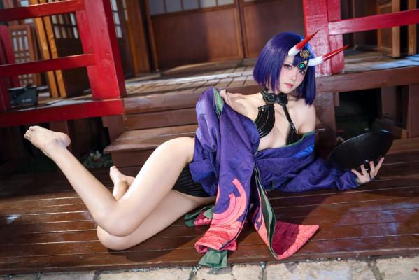    九柒喵 - 酒吞童子 原皮：极致还原COS，诱惑和风私房，绝美妖艳鬼王第62张图片
