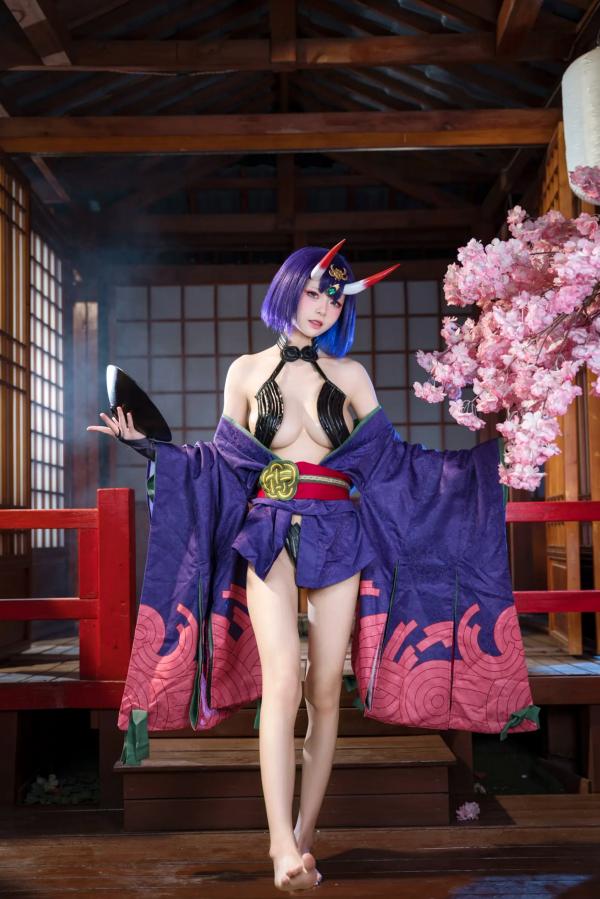    九柒喵 - 酒吞童子 原皮：极致还原COS，诱惑和风私房，绝美妖艳鬼王第63张图片