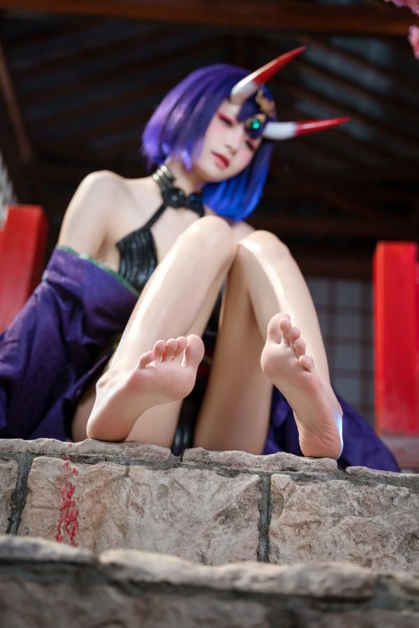    九柒喵 - 酒吞童子 原皮：极致还原COS，诱惑和风私房，绝美妖艳鬼王第67张图片