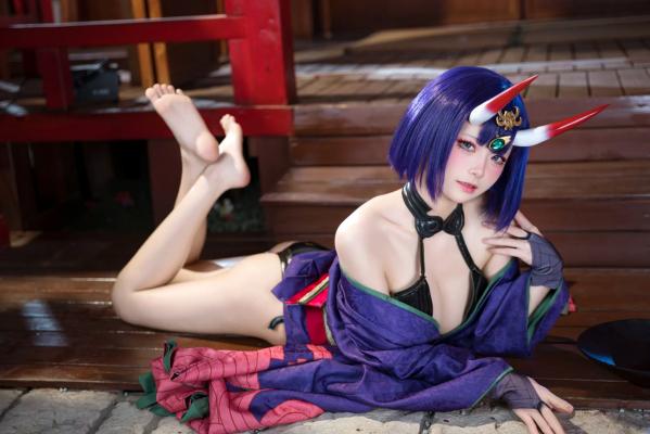    九柒喵 - 酒吞童子 原皮：极致还原COS，诱惑和风私房，绝美妖艳鬼王第70张图片