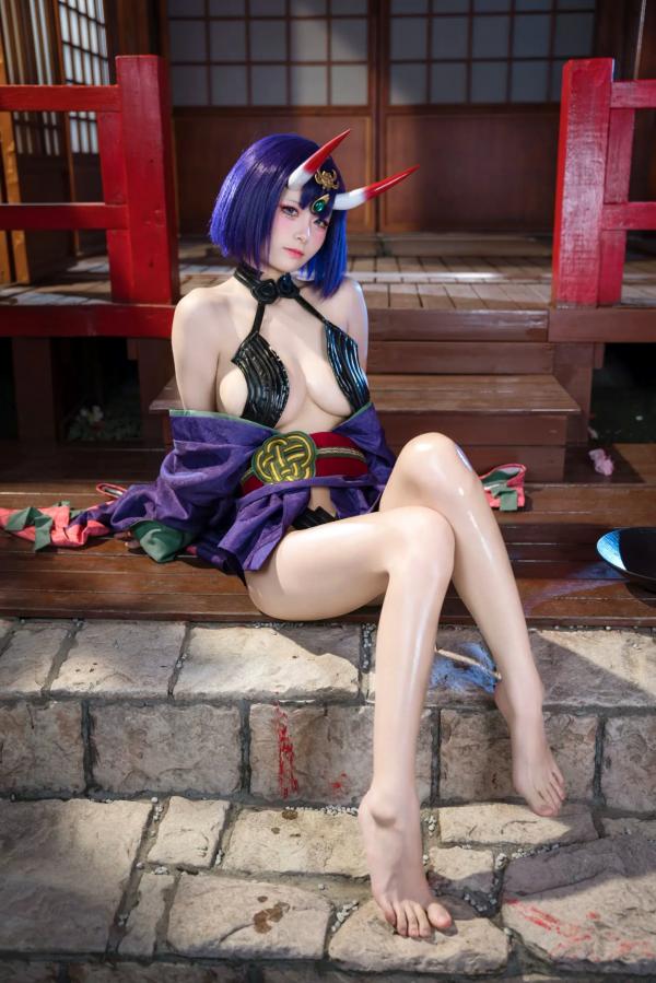    九柒喵 - 酒吞童子 原皮：极致还原COS，诱惑和风私房，绝美妖艳鬼王第71张图片