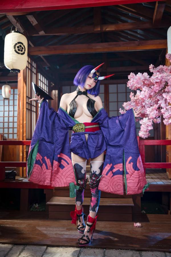    九柒喵 - 酒吞童子 原皮：极致还原COS，诱惑和风私房，绝美妖艳鬼王第73张图片