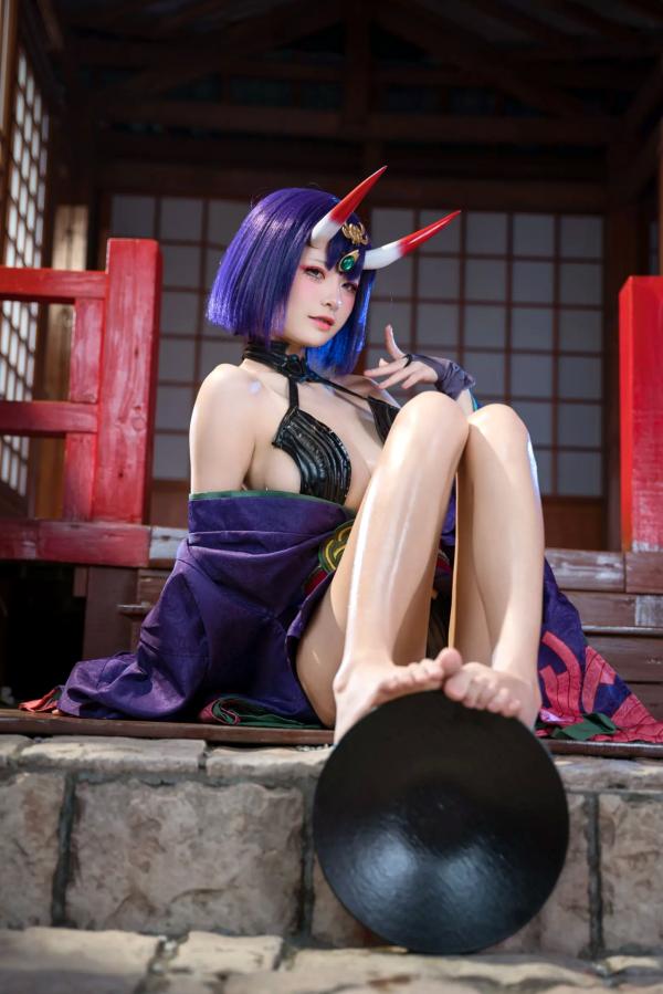    九柒喵 - 酒吞童子 原皮：极致还原COS，诱惑和风私房，绝美妖艳鬼王第75张图片