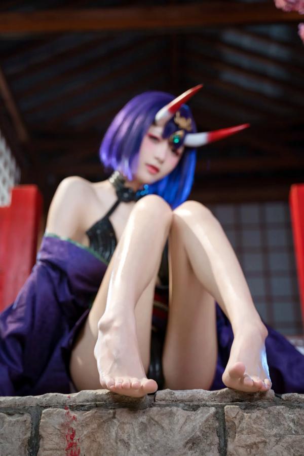    九柒喵 - 酒吞童子 原皮：极致还原COS，诱惑和风私房，绝美妖艳鬼王第83张图片