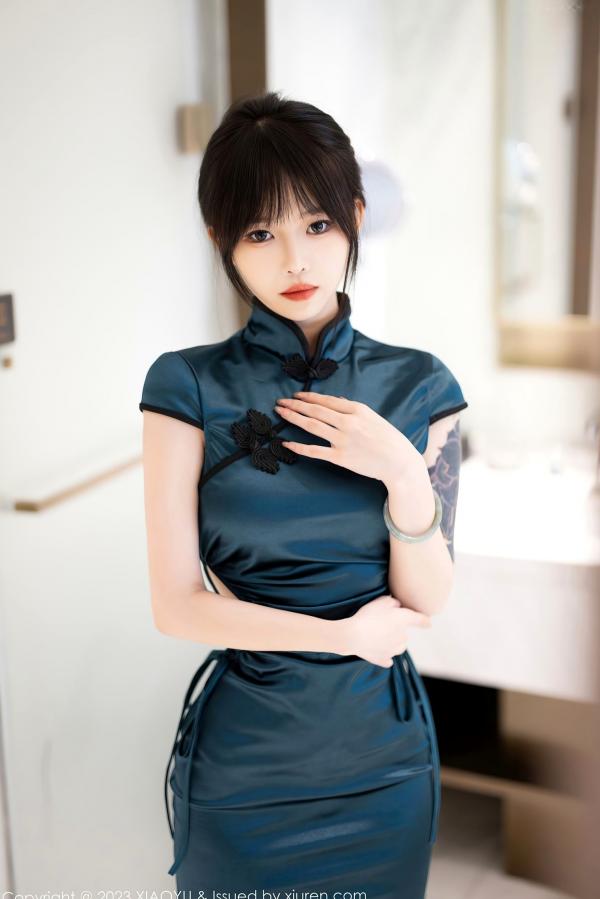    XiaoYu语画界-1077-潮流纹身美女-黑色蕾丝内衣与黑丝诱惑-性感私房写真第5张图片