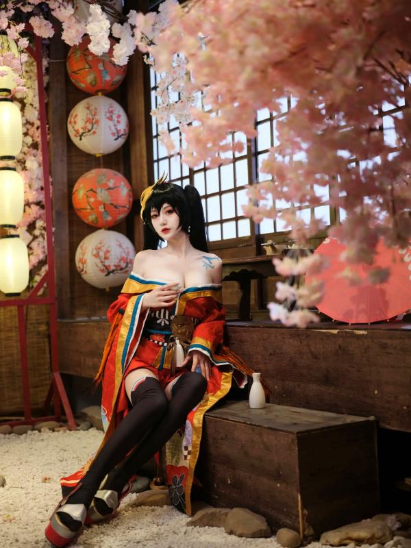    一米八的大梨子 - 碧蓝航线大凤和服角色扮演，唯美樱花与精致日式私房照，展现极致傲人曲线 [31P]第15张图片