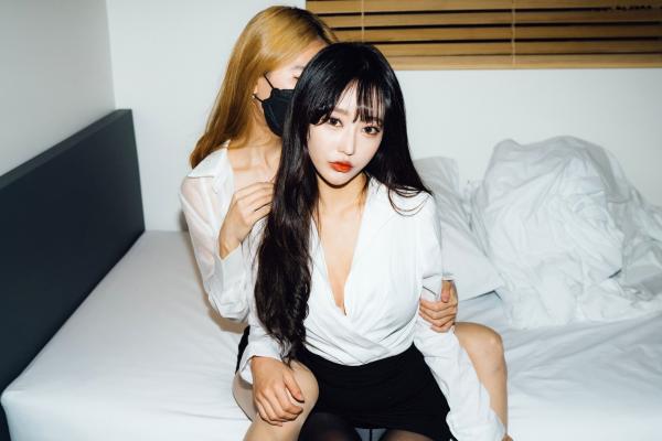    韩国美女Jucy合作特辑：情人节极致火辣私房照，高清无圣光呈现，火辣双人性感互动，尽显诱人曲线与大胆风格第54张图片