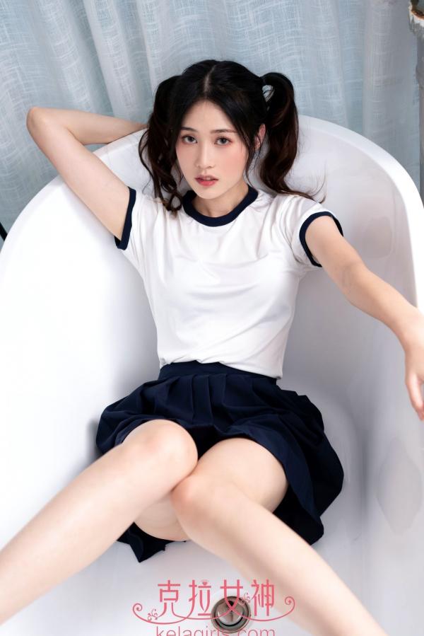    KelaGirls克拉女神-2020.07.24-苏棠-《学妹の蕾丝T裤》性感浴室校服诱惑写真，清纯双马尾制服美腿私房照第15张图片