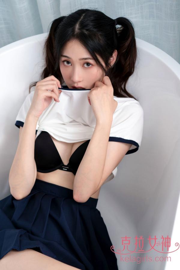    KelaGirls克拉女神-2020.07.24-苏棠-《学妹の蕾丝T裤》性感浴室校服诱惑写真，清纯双马尾制服美腿私房照第18张图片