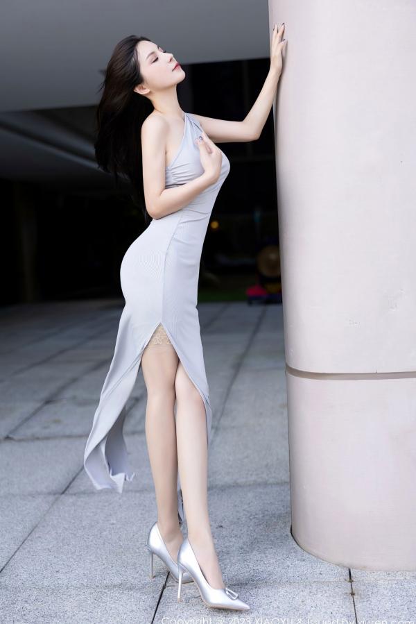    XiaoYu语画界-1074-小蛮妖Yummy-精致私房写真-灰色蕾丝连体衣与吊带肉丝诱惑-性感御姐写真-2023.07.20第4张图片