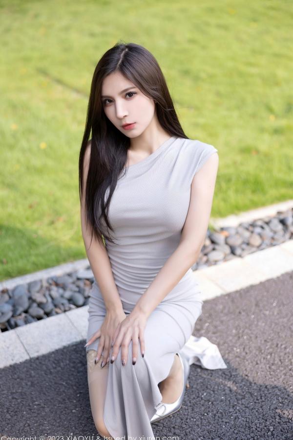    XiaoYu语画界-1074-小蛮妖Yummy-精致私房写真-灰色蕾丝连体衣与吊带肉丝诱惑-性感御姐写真-2023.07.20第11张图片