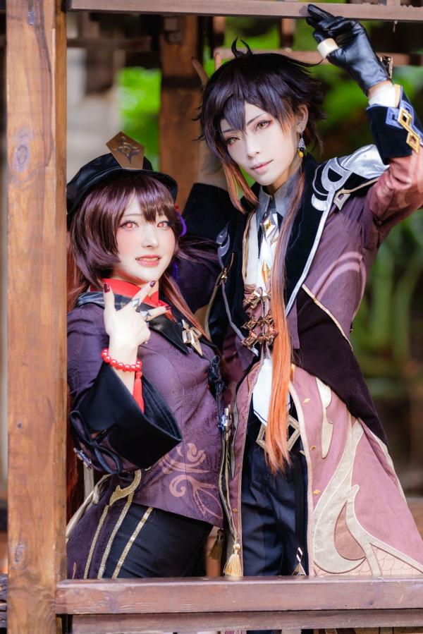    Fantasy-Factory小丁Ding与搭档双人组：原神往生堂胡桃钟离高质量Cosplay精选，古风场景绝美大片，2022.12作品第2张图片