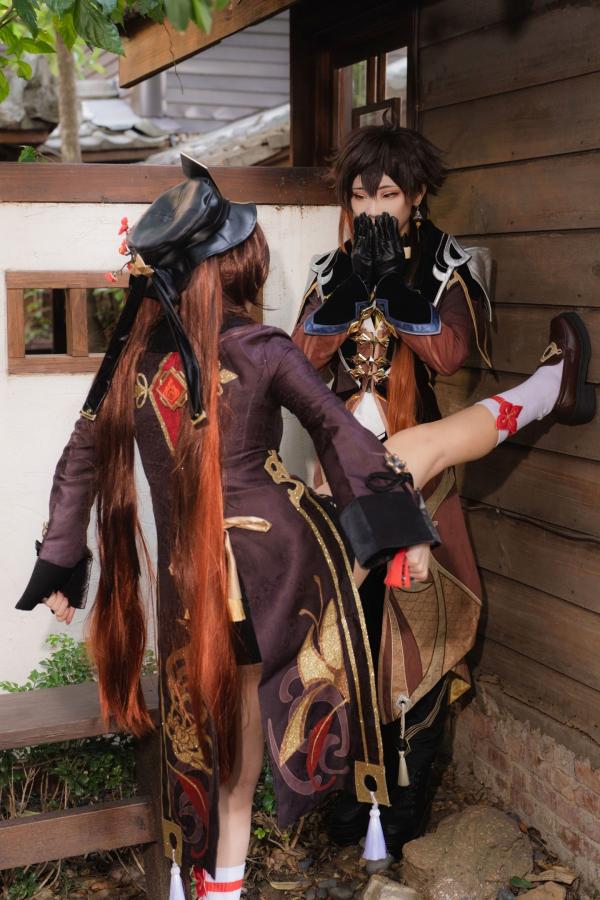    Fantasy-Factory小丁Ding与搭档双人组：原神往生堂胡桃钟离高质量Cosplay精选，古风场景绝美大片，2022.12作品第4张图片