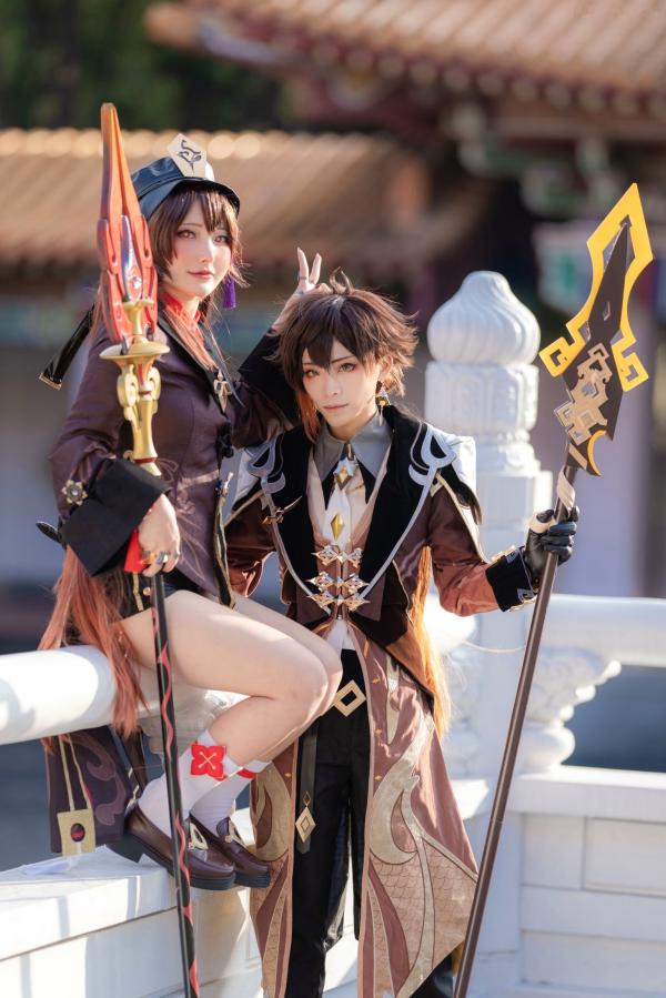    Fantasy-Factory小丁Ding与搭档双人组：原神往生堂胡桃钟离高质量Cosplay精选，古风场景绝美大片，2022.12作品第7张图片