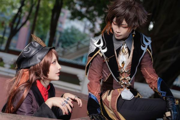    Fantasy-Factory小丁Ding与搭档双人组：原神往生堂胡桃钟离高质量Cosplay精选，古风场景绝美大片，2022.12作品第8张图片