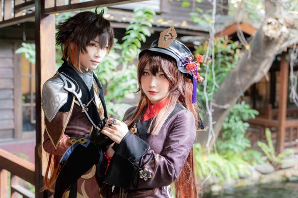    Fantasy-Factory小丁Ding与搭档双人组：原神往生堂胡桃钟离高质量Cosplay精选，古风场景绝美大片，2022.12作品第11张图片