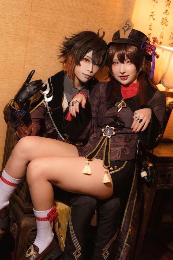    Fantasy-Factory小丁Ding与搭档双人组：原神往生堂胡桃钟离高质量Cosplay精选，古风场景绝美大片，2022.12作品第12张图片