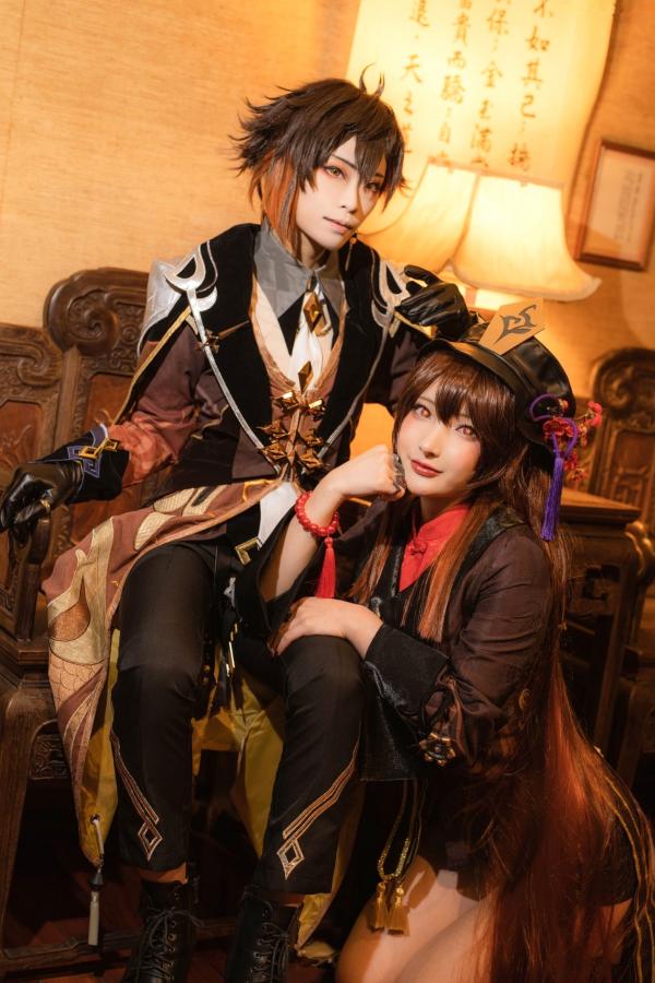    Fantasy-Factory小丁Ding与搭档双人组：原神往生堂胡桃钟离高质量Cosplay精选，古风场景绝美大片，2022.12作品第13张图片