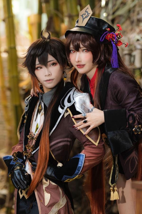    Fantasy-Factory小丁Ding与搭档双人组：原神往生堂胡桃钟离高质量Cosplay精选，古风场景绝美大片，2022.12作品第16张图片